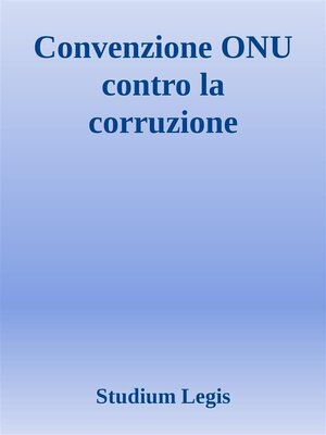 cover image of Convenzione ONU contro la corruzione